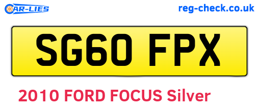 SG60FPX are the vehicle registration plates.