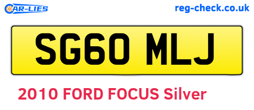 SG60MLJ are the vehicle registration plates.