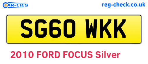 SG60WKK are the vehicle registration plates.