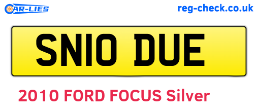 SN10DUE are the vehicle registration plates.