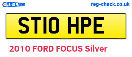 ST10HPE are the vehicle registration plates.