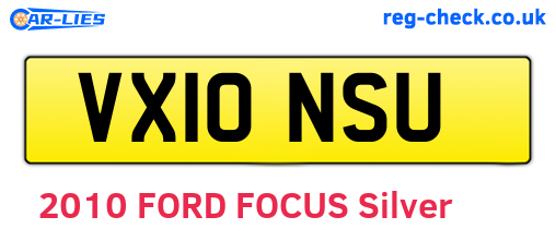 VX10NSU are the vehicle registration plates.