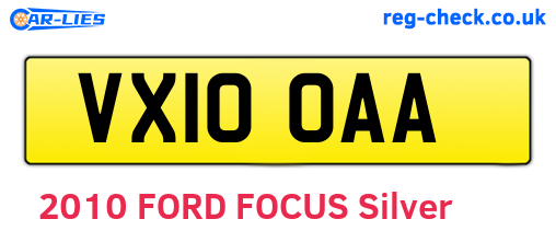 VX10OAA are the vehicle registration plates.