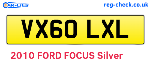 VX60LXL are the vehicle registration plates.