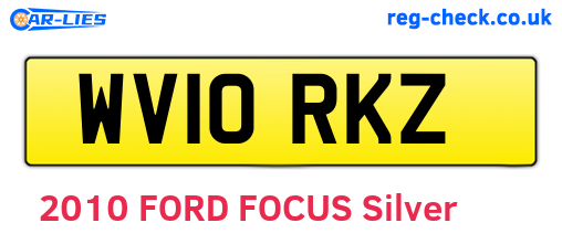 WV10RKZ are the vehicle registration plates.