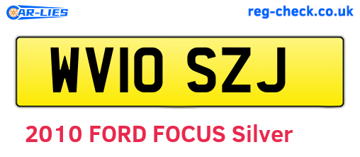 WV10SZJ are the vehicle registration plates.