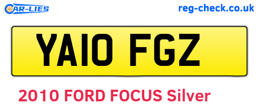 YA10FGZ are the vehicle registration plates.