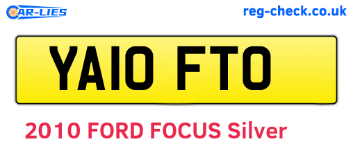 YA10FTO are the vehicle registration plates.