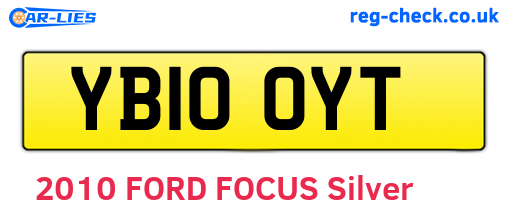YB10OYT are the vehicle registration plates.
