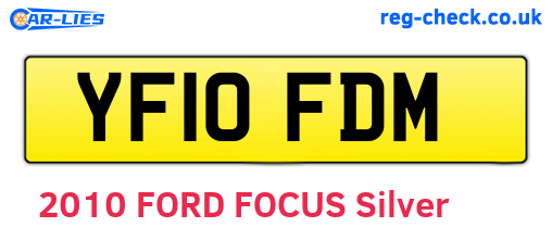 YF10FDM are the vehicle registration plates.