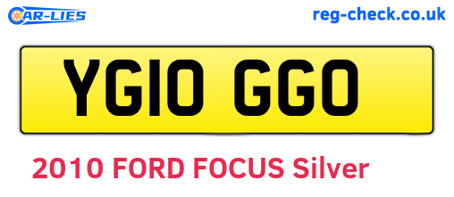 YG10GGO are the vehicle registration plates.