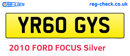 YR60GYS are the vehicle registration plates.