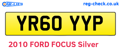 YR60YYP are the vehicle registration plates.