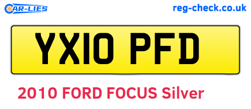 YX10PFD are the vehicle registration plates.