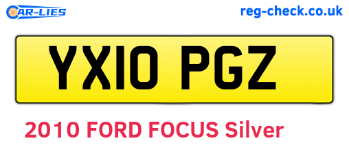 YX10PGZ are the vehicle registration plates.