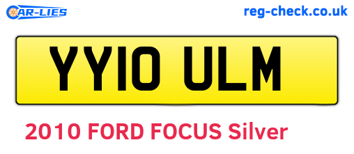 YY10ULM are the vehicle registration plates.