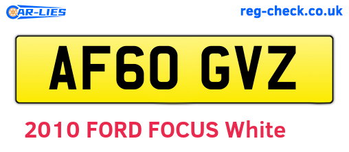AF60GVZ are the vehicle registration plates.