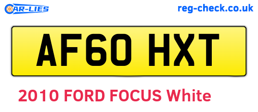 AF60HXT are the vehicle registration plates.
