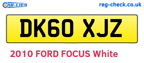 DK60XJZ are the vehicle registration plates.