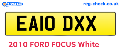 EA10DXX are the vehicle registration plates.