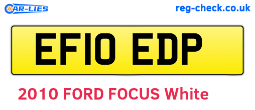 EF10EDP are the vehicle registration plates.