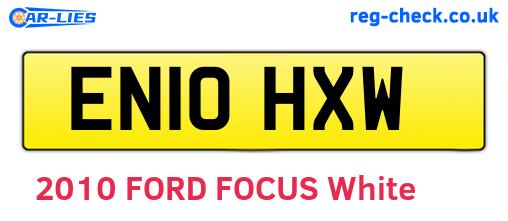 EN10HXW are the vehicle registration plates.