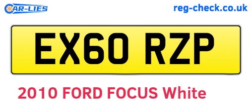 EX60RZP are the vehicle registration plates.