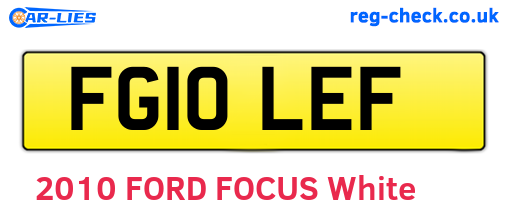 FG10LEF are the vehicle registration plates.