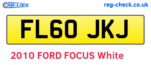 FL60JKJ are the vehicle registration plates.