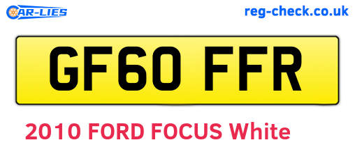 GF60FFR are the vehicle registration plates.