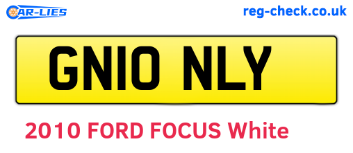 GN10NLY are the vehicle registration plates.