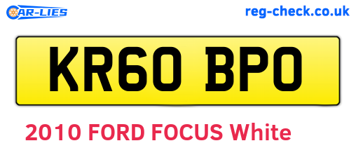 KR60BPO are the vehicle registration plates.