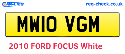 MW10VGM are the vehicle registration plates.