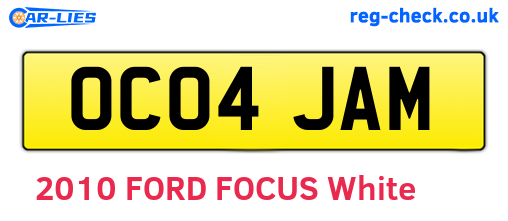 OC04JAM are the vehicle registration plates.