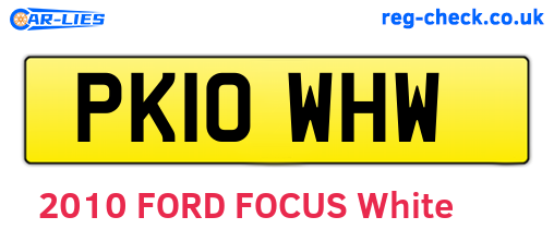 PK10WHW are the vehicle registration plates.