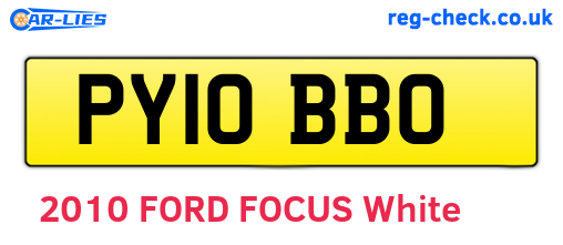 PY10BBO are the vehicle registration plates.