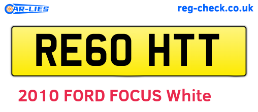 RE60HTT are the vehicle registration plates.