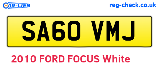 SA60VMJ are the vehicle registration plates.