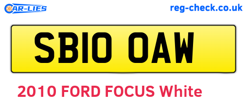SB10OAW are the vehicle registration plates.