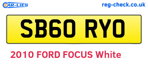 SB60RYO are the vehicle registration plates.