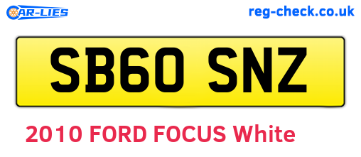 SB60SNZ are the vehicle registration plates.