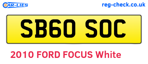SB60SOC are the vehicle registration plates.