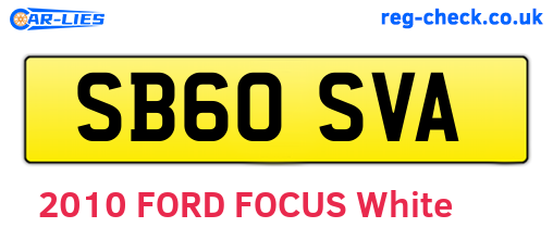 SB60SVA are the vehicle registration plates.