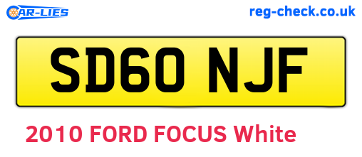 SD60NJF are the vehicle registration plates.