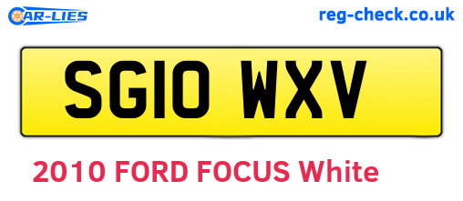 SG10WXV are the vehicle registration plates.