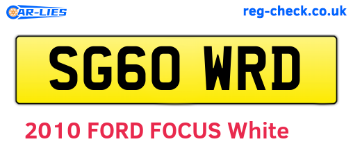 SG60WRD are the vehicle registration plates.