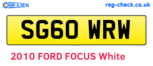 SG60WRW are the vehicle registration plates.