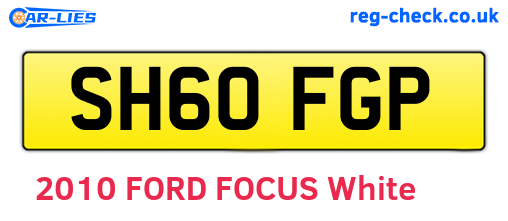 SH60FGP are the vehicle registration plates.