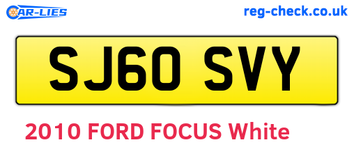 SJ60SVY are the vehicle registration plates.