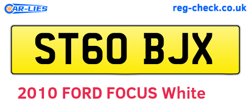 ST60BJX are the vehicle registration plates.